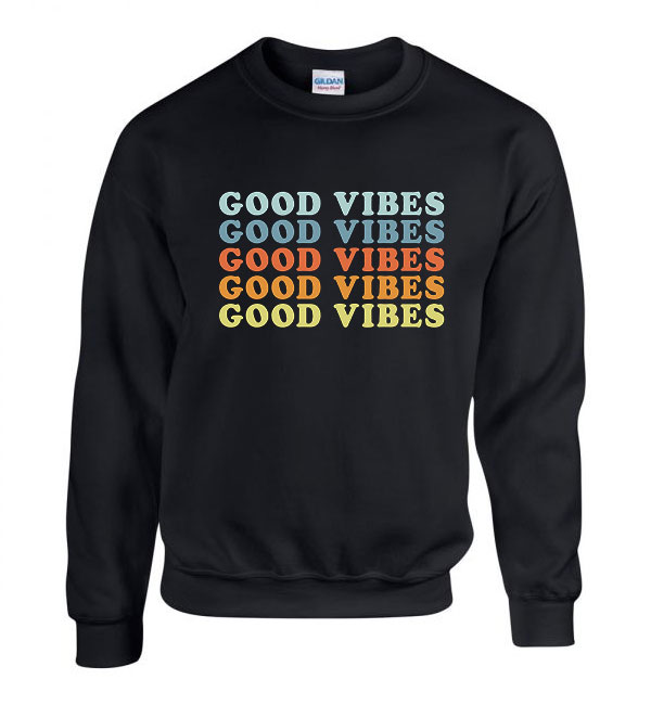 good vibes  Fekete Férfi Pulóver
