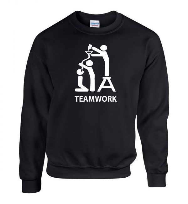 teamwork csapatmunka humor Fekete Férfi Pulóver