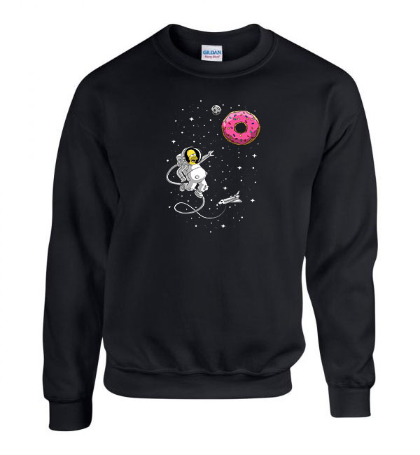 homer simpson űrhajós asztronauta Fekete Férfi Pulóver