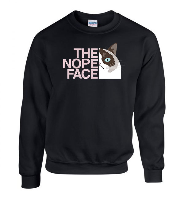 The Nope Face macska macskás cica cicás Fekete Férfi Pulóver