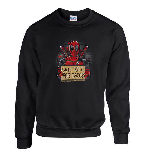 deadpool Fekete Férfi Pulóver