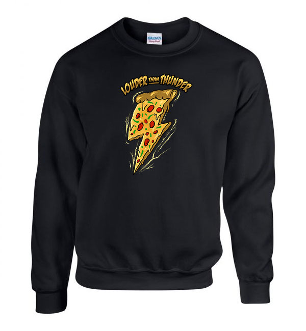 pizza villám Fekete Férfi Pulóver