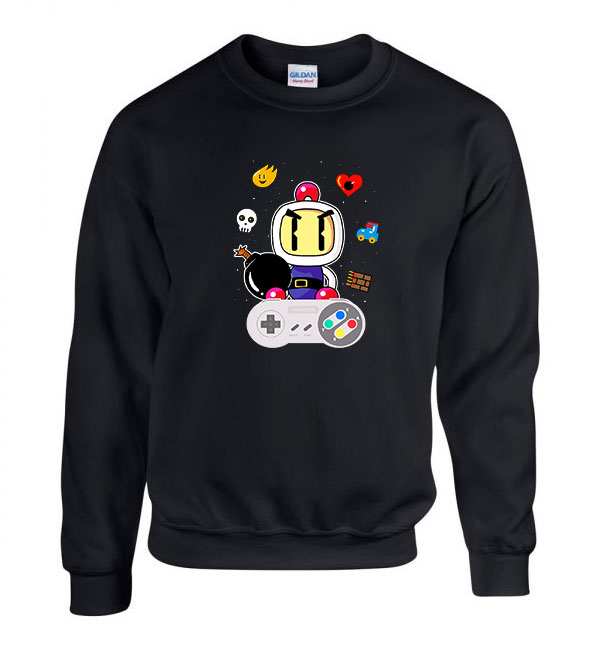 bomberman Fekete Férfi Pulóver
