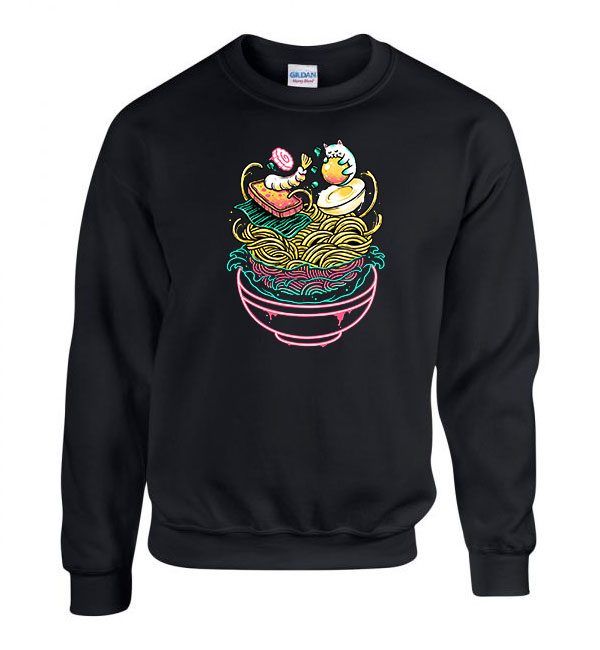 ramen leves  Fekete Férfi Pulóver