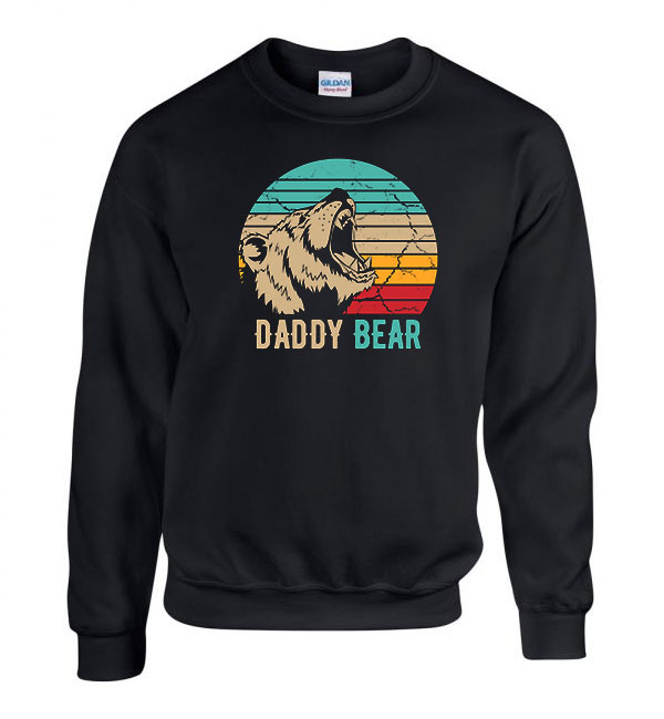 daddy bear apák napja apa apáknak Fekete Férfi Pulóver