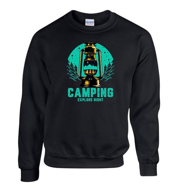 kemping kempingezés camping Fekete Férfi Pulóver