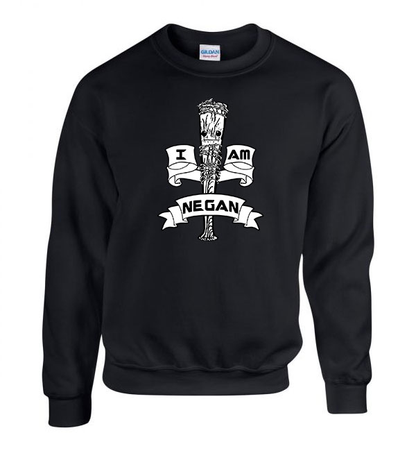 i am negan walking dead Fekete Férfi Pulóver