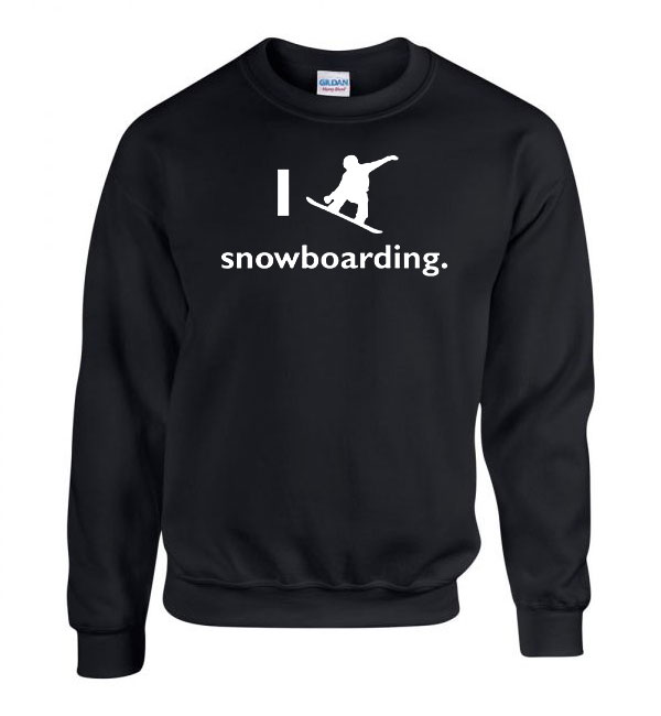 i love snowboard Fekete Férfi Pulóver