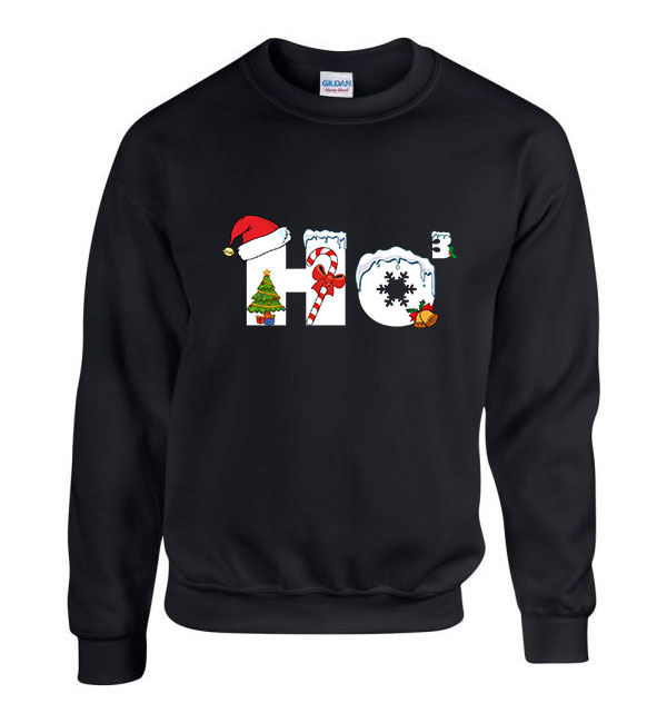 karácsony ho ho ho Fekete Férfi Pulóver