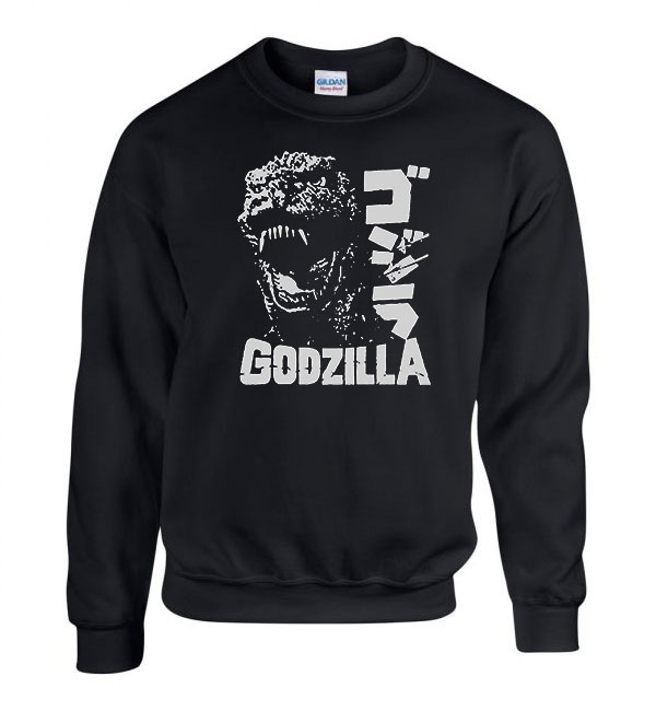 retro godzilla Fekete Férfi Pulóver