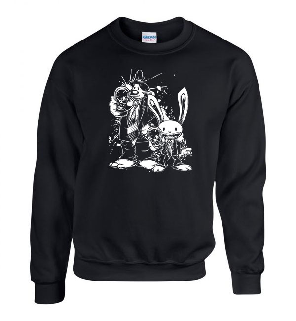 sam and max Fekete Férfi Pulóver