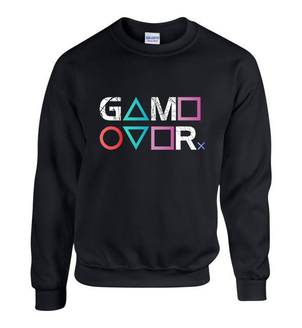 playstation ps4 ps5 gamer game over Fekete Férfi Pulóver