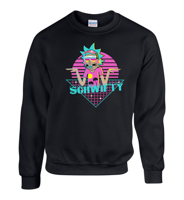 rick és morty Fekete Férfi Pulóver