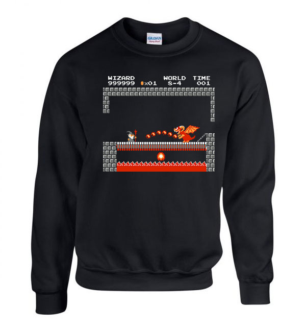 gandalf gyűrűk ura bowser Fekete Férfi Pulóver