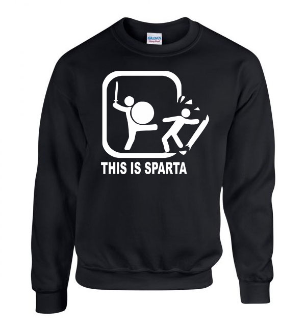 this is sparta ez itt sparta Fekete Férfi Pulóver