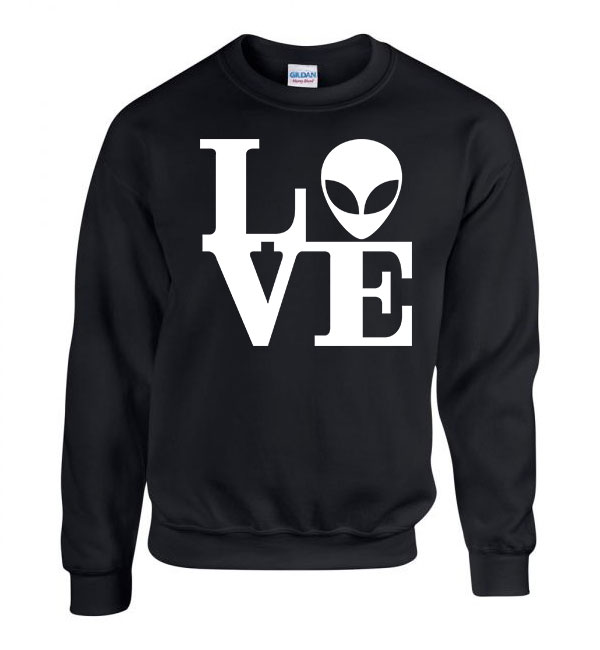 ufo love Fekete Férfi Pulóver