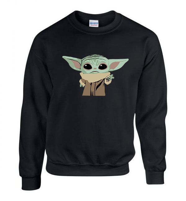 baba yoda baby yoda mandalorian Fekete Férfi Pulóver