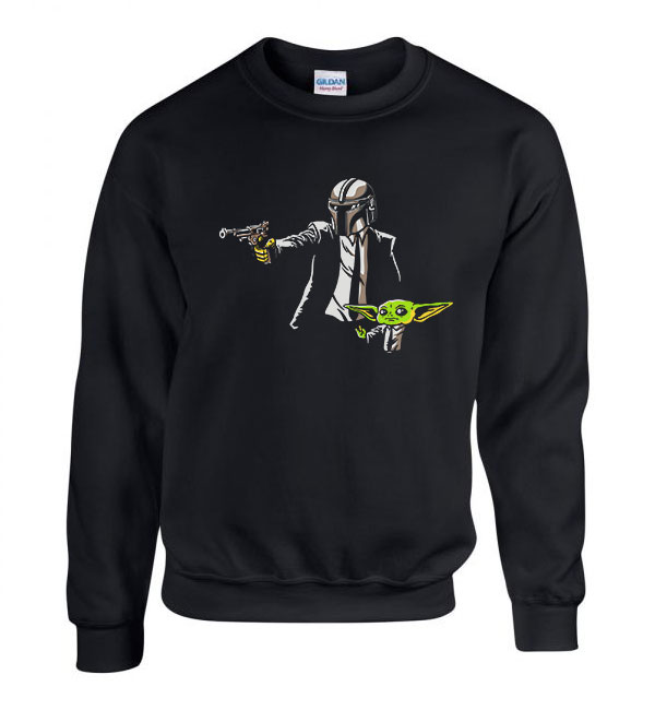 a mandalorian baba yoda baby yoda mando Fekete Férfi Pulóver