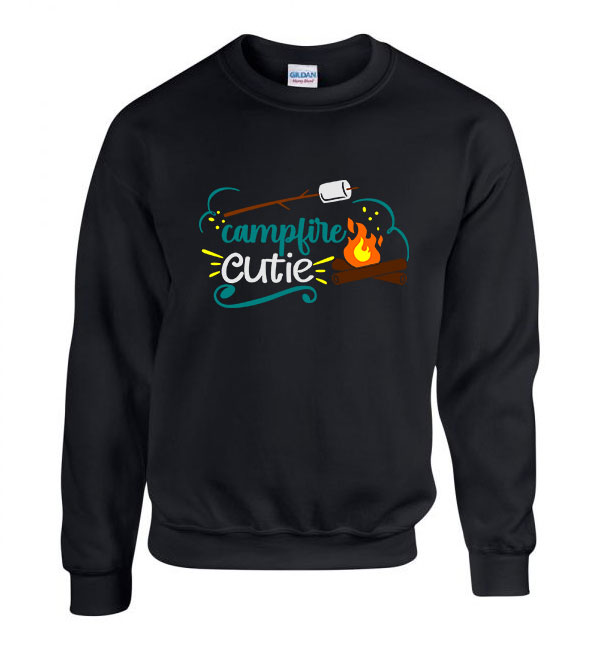 campfire camping kemping Fekete Férfi Pulóver