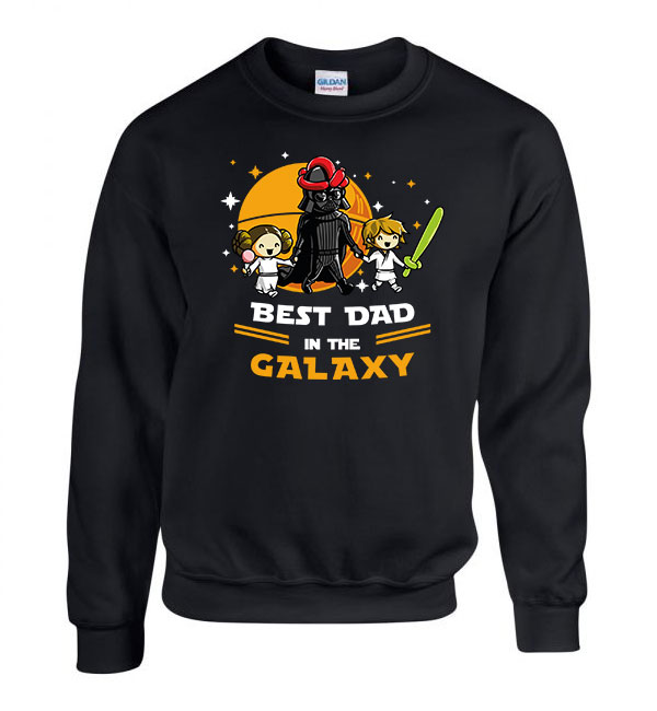 Legjobb apa a galaxisban egy fiú egy lány apáknak apák napja Fekete Férfi Pulóver
