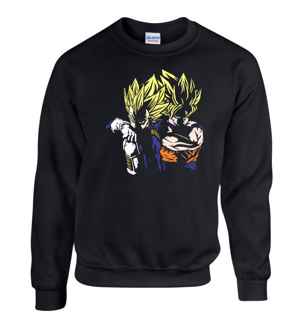 son goku vegeta dragon ball Fekete Férfi Pulóver
