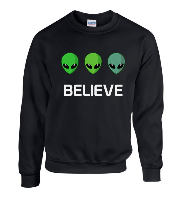 ufo believe Fekete Férfi Pulóver