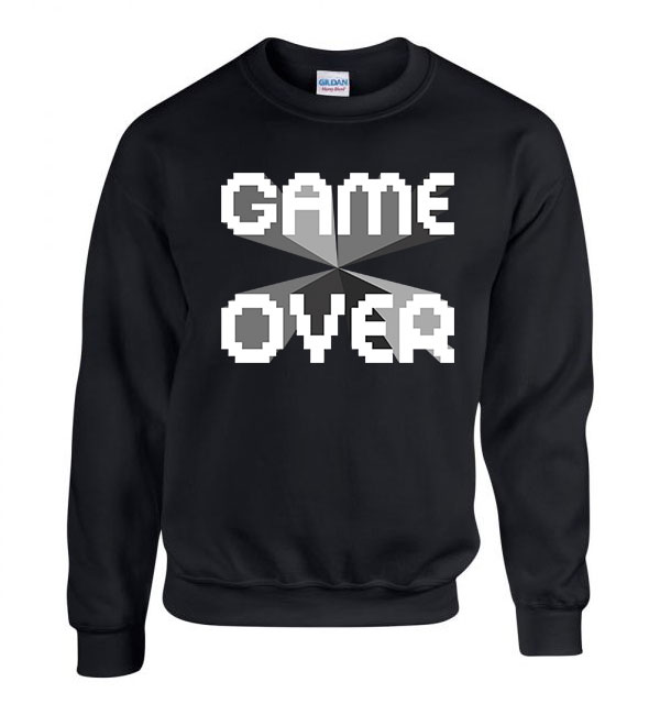 game over gamer Fekete Férfi Pulóver