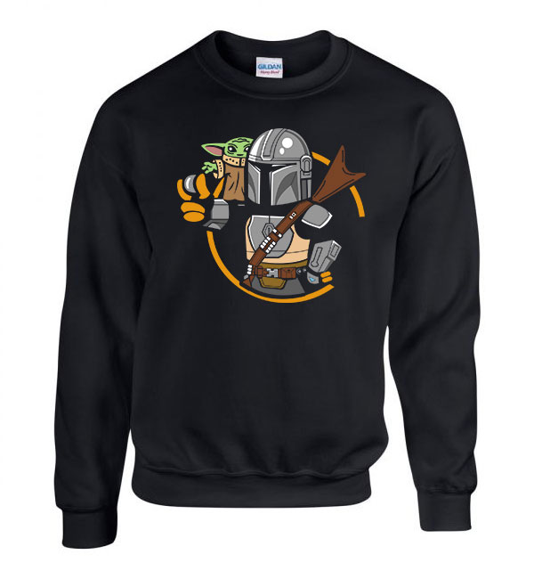 the mandalorian baba yoda baby yoda Fekete Férfi Pulóver
