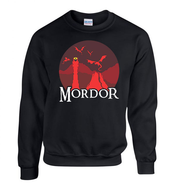 lord of the rings gyűrűk ura mordor Fekete Férfi Pulóver