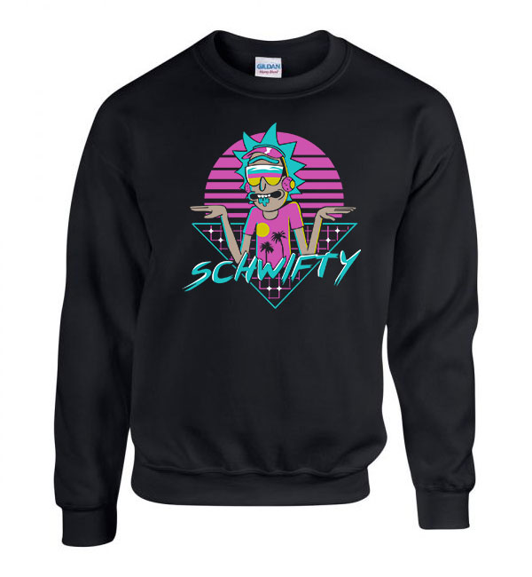 schwifty rick és morty Fekete Férfi Pulóver