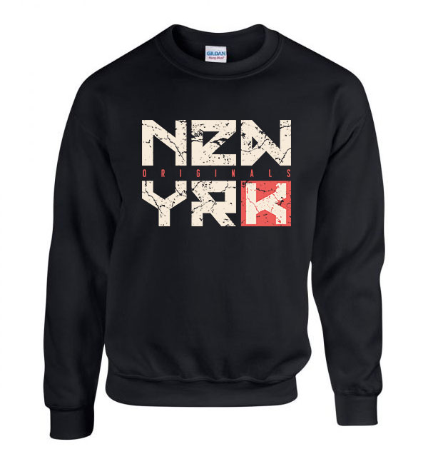 new york city Fekete Férfi Pulóver