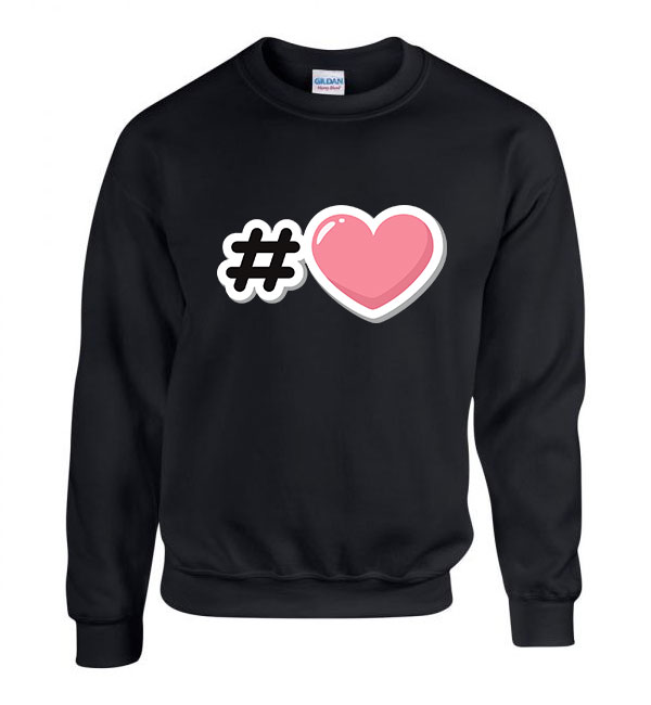 heart szív Fekete Férfi Pulóver