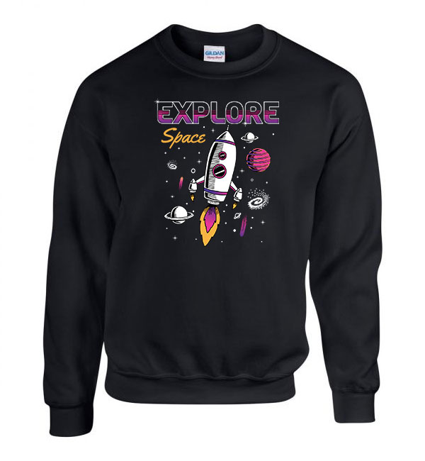 explore space űrhajó Fekete Férfi Pulóver
