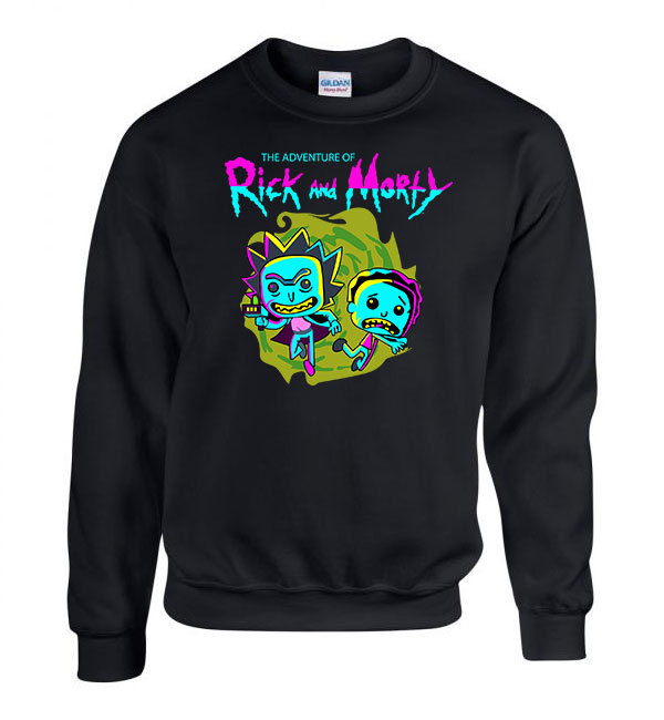 rick és morty Fekete Férfi Pulóver
