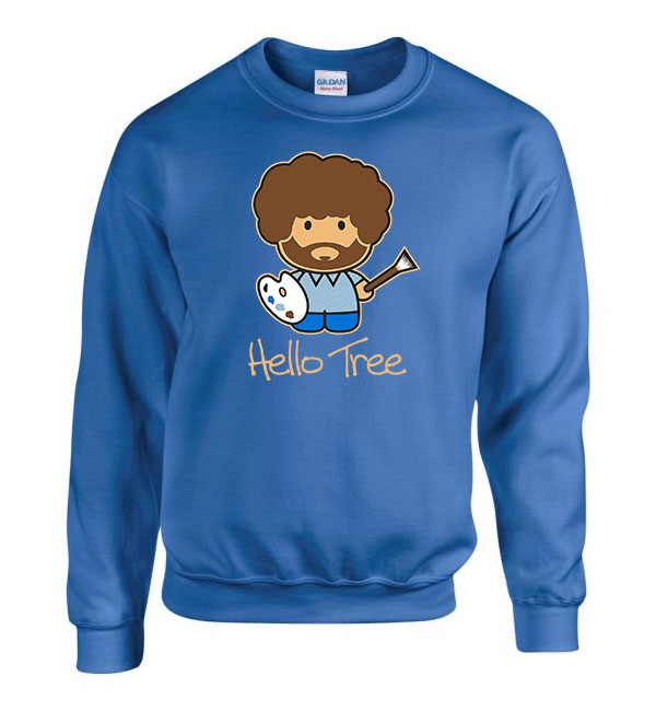 Bob Ross festészet festő Kék Férfi Pulóver