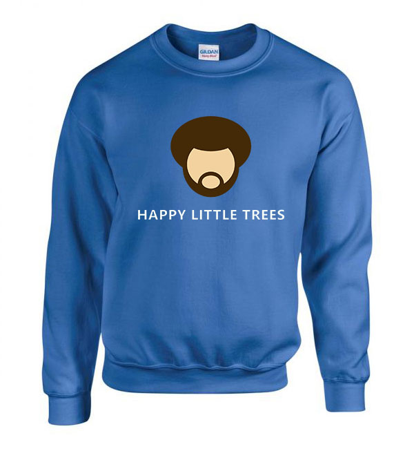 Bob Ross Festészet Festő Kék Férfi Pulóver