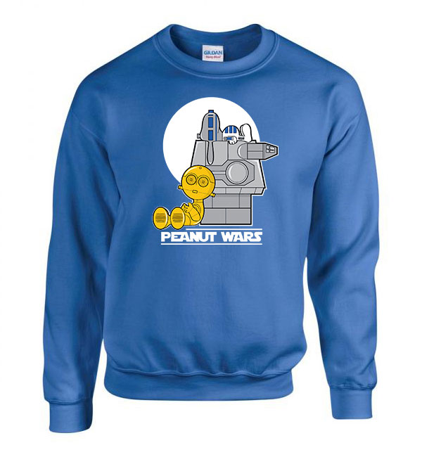 star wars c2po r2d2 Kék Férfi Pulóver