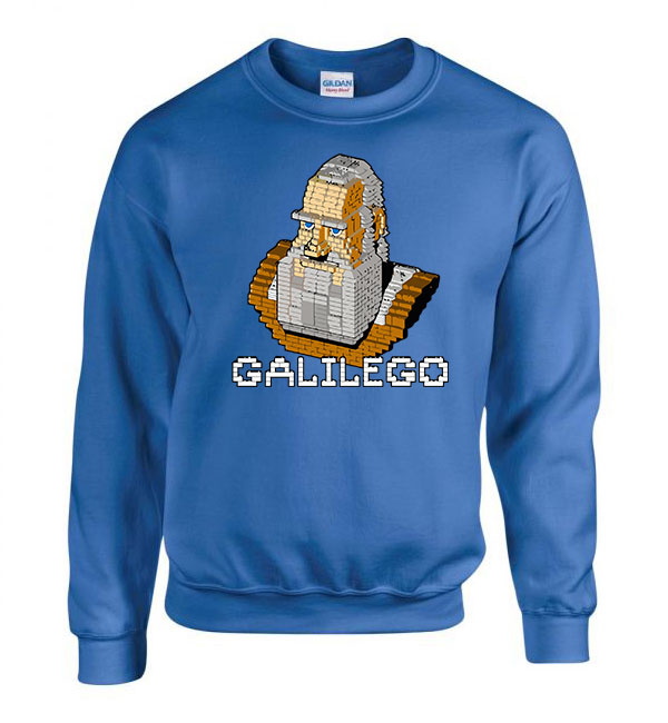 Humor Vicces Lego Galilei Kék Férfi Pulóver