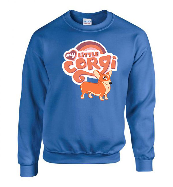corgi korgi kutya Kék Férfi Pulóver