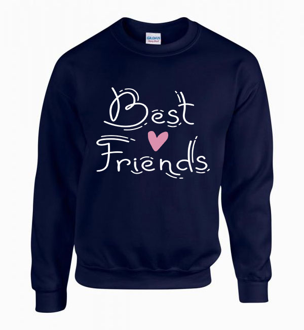 bff best friends barátság Sötétkék Férfi Pulóver