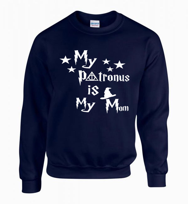 harry potter mom patrónus Sötétkék Férfi Pulóver