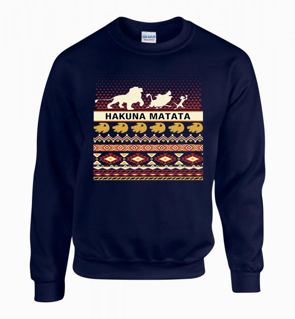 hakuna matata oroszlánkirály Sötétkék Férfi Pulóver