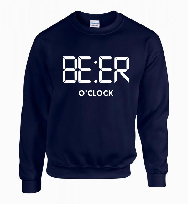 Vicces Sör Beer Oclock Sötétkék Férfi Pulóver