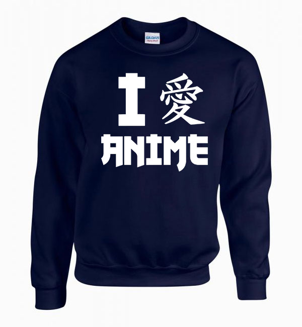 i love anime Sötétkék Férfi Pulóver