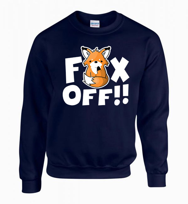 fox off fuck off Sötétkék Férfi Pulóver