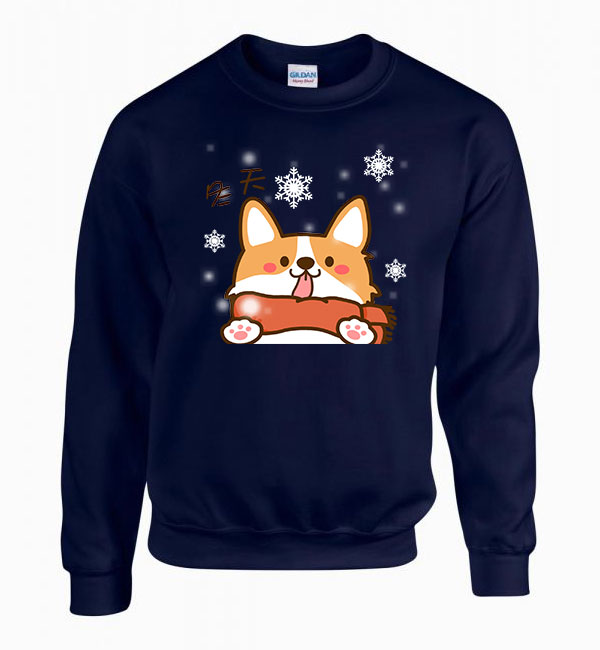 corgi korgi Sötétkék Férfi Pulóver