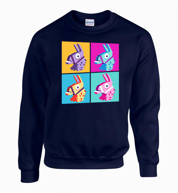 loot láma fortnite loot llama Sötétkék Férfi Pulóver