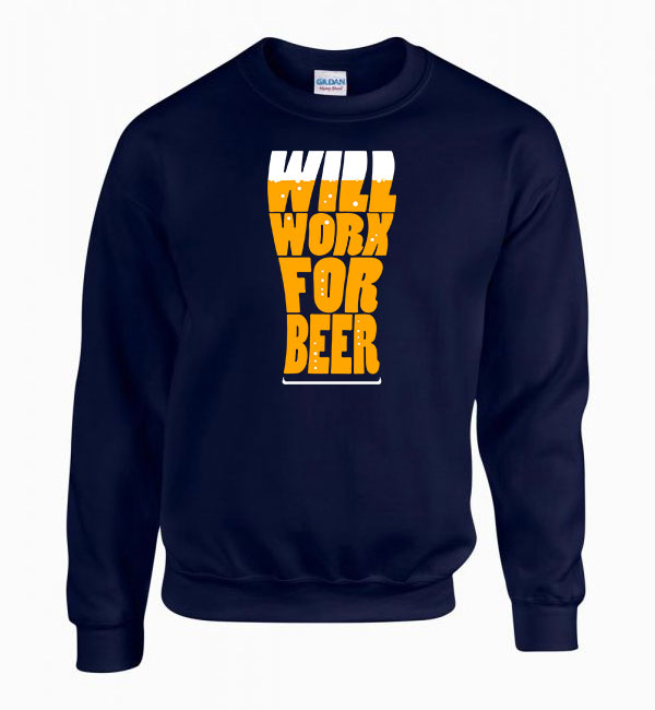 sör alkohol humor Sötétkék Férfi Pulóver