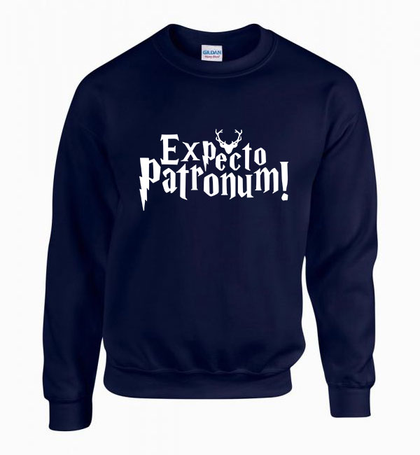 harry potter expecto patronum Sötétkék Férfi Pulóver