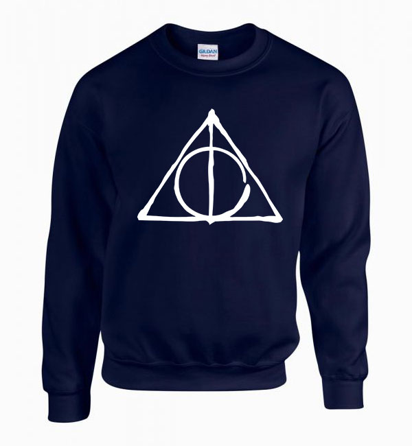 halál ereklyéi harry potter Sötétkék Férfi Pulóver